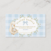 Carte D'accompagnement Billet de tombola couche gingham bleu Oie Silly (Devant)