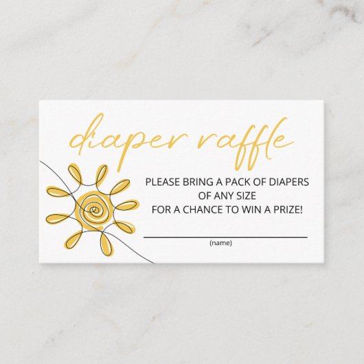 Carte D'accompagnement billet de tombola couche Little Ray Of Sunshine (Devant)