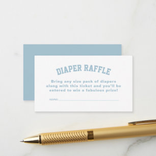 Carte D'accompagnement Billet de tombola de baby shower bleu sportif