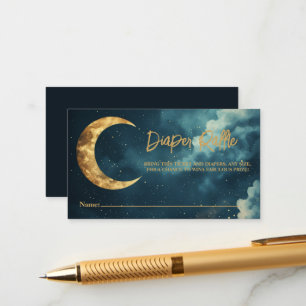 Carte D'accompagnement Billet de tombola de couche "Over the Moon", Or Cé