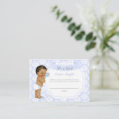 Carte D'accompagnement Billet de tombola de couche pour bébé garçon bleu (Debout devant)