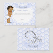 Carte D'accompagnement Billet de tombola de couche pour bébé garçon bleu (Devant / Derrière)