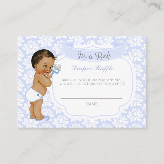 Carte D'accompagnement Billet de tombola de couche pour bébé garçon bleu (Devant)