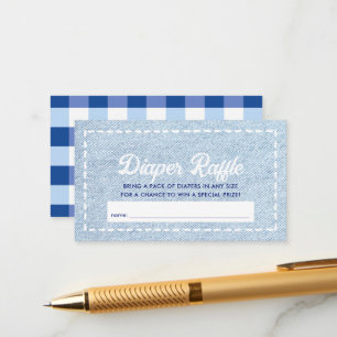 Carte D'accompagnement Billet de tombola de couche pour garçon Blue Jean