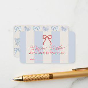 Carte D'accompagnement Billet de tombola de couche rayée bleu blanc rouge