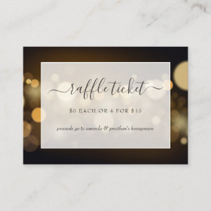 Carte D'accompagnement Billet de tombola de douche de mariée Bokeh Lights