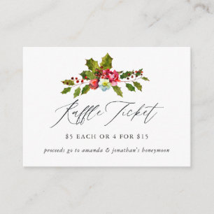 Carte D'accompagnement Billet de tombola de douche de mariée de Noël en h