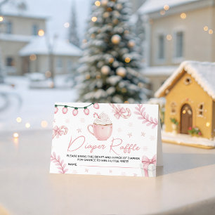 Carte D'accompagnement Billet de tombola pour couche d'hiver rose