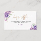 Carte D'accompagnement Billet de tombole en feuille d'or lilas violet (Devant)