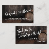 Carte D'accompagnement Billet décontracté en bois Baril de boisson altern (Devant / Derrière)