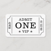 Carte D'accompagnement Billet d'entrée à la fête moderne - Noir & Blanc (Dos)