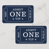 Carte D'accompagnement Billet d'entrée à une soirée moderne - Bleu marine (Devant / Derrière)