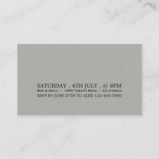 Carte D'accompagnement Billet d'entrée de conception simple (Dos)