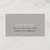 Carte D'accompagnement Billet d'entrée de conception simple (Devant)