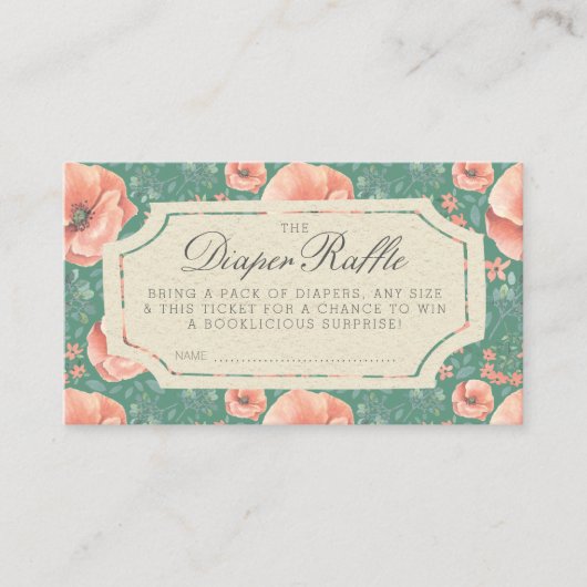 Carte D'accompagnement BILLET DIAPER RAFFLE | Baby shower Storybook (Devant)