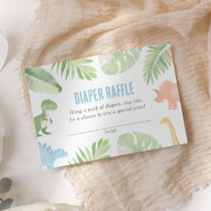 Carte D'accompagnement Billet Dinosaur Baby shower Dinosaure Raffle