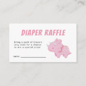 Carte D'accompagnement Billet Dinosaur fille Baby shower Déchets Raffle (Devant)