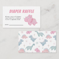 Billet Dinosaur fille Baby shower Déchets Raffle