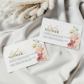 Carte D'accompagnement Billet douche à écran Fleur sauvage rose et rouge