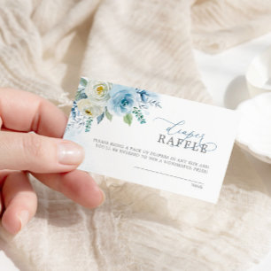 Carte D'accompagnement Billet Dusty Blue Rose Fleurs de couches Raffle