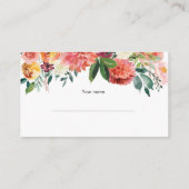 Carte D'accompagnement Billet élégant Diaper Raffle | Fleurs d'automne (Dos)