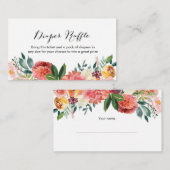 Carte D'accompagnement Billet élégant Diaper Raffle | Fleurs d'automne (Devant / Derrière)