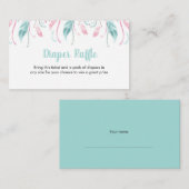 Carte D'accompagnement Billet élégant Diaper Raffle | Fleurs violettes (Devant / Derrière)