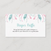 Carte D'accompagnement Billet élégant Diaper Raffle | Fleurs violettes (Devant)