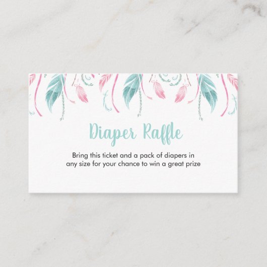 Carte D'accompagnement Billet élégant Diaper Raffle | Fleurs violettes (Devant)