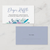 Carte D'accompagnement Billet élégant Diaper Raffle | Fleurs violettes (Devant / Derrière)