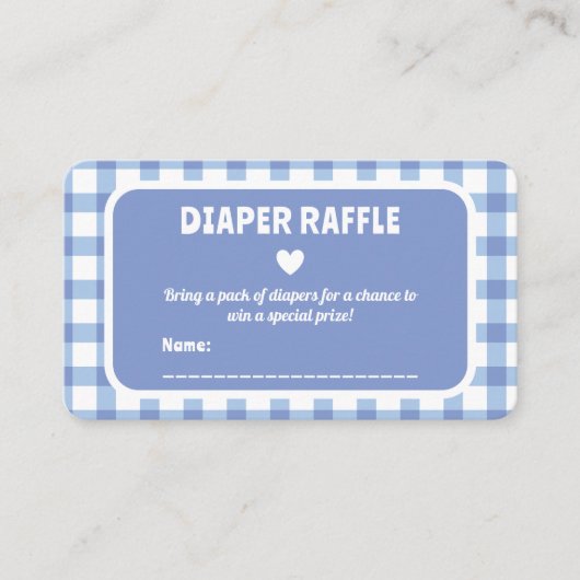 Carte D'accompagnement Billet En vichy Baby shower de plongeur bleu (Devant)