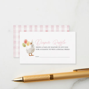 Carte D'accompagnement Billet En vichy Déchet de Fille Goose Rose Silly