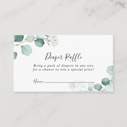 Carte D'accompagnement Billet été Vert Eucalyptus Feuilles de la couche r (Devant)