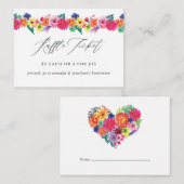 Carte D'accompagnement Billet Fête des mariées Fiesta Floral (Devant / Derrière)