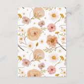 Carte D'accompagnement Billet fleur sauvage à rabat, Douche Bohème (Dos)