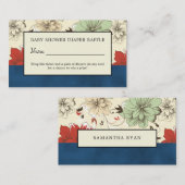 Carte D'accompagnement Billet Floral Boho-Chic, Raffle de couche (Devant / Derrière)