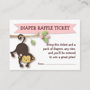 Carte D'accompagnement Billet fourreau Baby shower singe Insertion