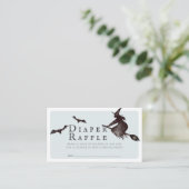 Carte D'accompagnement Billet Halloween Witch Blue Baby Diaper Raffle (Debout devant)