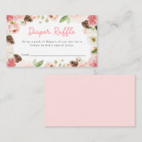 Billet Hiver Rose fille Baby shower Déchets Raffle