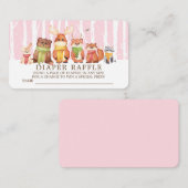 Carte D'accompagnement Billet hiver Woodland Bébé Animaux Repas de couche (Devant / Derrière)