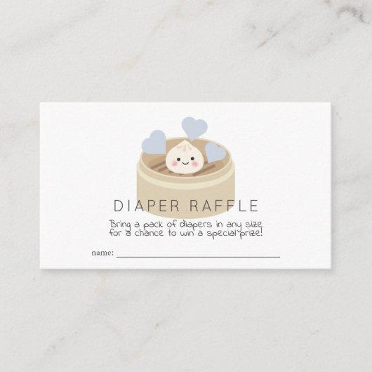 Carte D'accompagnement Billet Lil Dumpling Baby shower Blue Diaper Raffle (Devant)