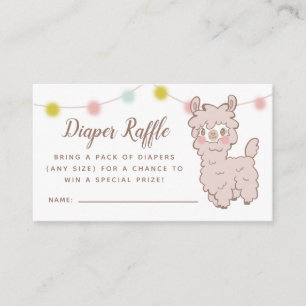 Carte D'accompagnement Billet Llama Baby shower au rabat
