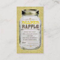 Billet Mason Jar Baby Yellow Diaper Raffle