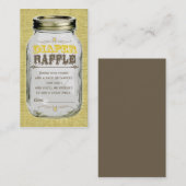Carte D'accompagnement Billet Mason Jar Baby Yellow Diaper Raffle (Devant / Derrière)