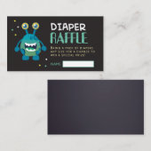 Carte D'accompagnement Billet Monster Diaper Raffle (garçon) (Devant / Derrière)