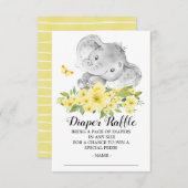 Carte D'accompagnement Billet Neutre Eléphant Douche Déchets Raffle (Devant / Derrière)