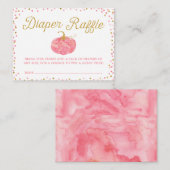 Carte D'accompagnement Billet Parties scintillant  Citrouille aquarelle (Devant / Derrière)