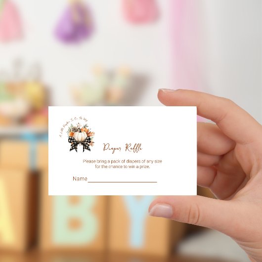 Carte D'accompagnement Billet Petit Baby shower Citrouille Repas de
