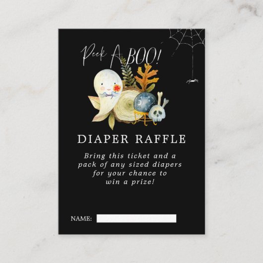Carte D'accompagnement Billet Petit Baby shower Fantôme Raffle (Devant)