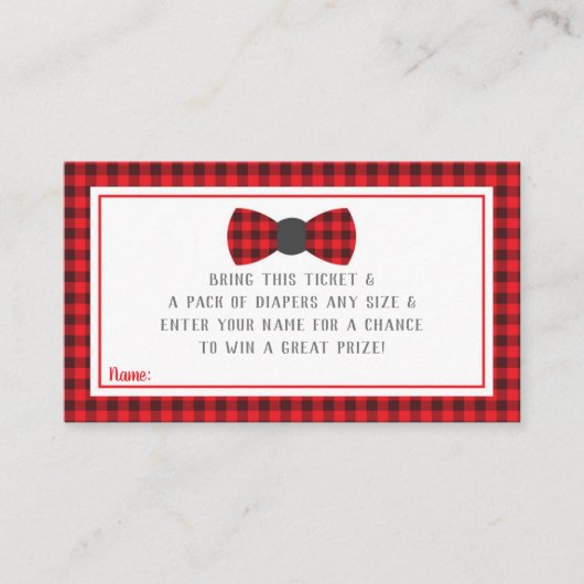 Carte D'accompagnement Billet Petit Déposeur, Buffalo Plaid (Devant)